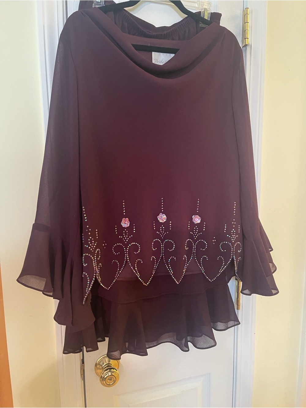 Ladies burgundy suit